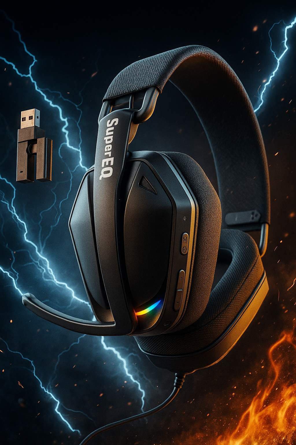 SuperEQ G19BT Wireless Gaming Headset – Ultra-Light, Dual Mode Bluetooth 5.4 + 2.4GHz for PC, PS5, Xbox