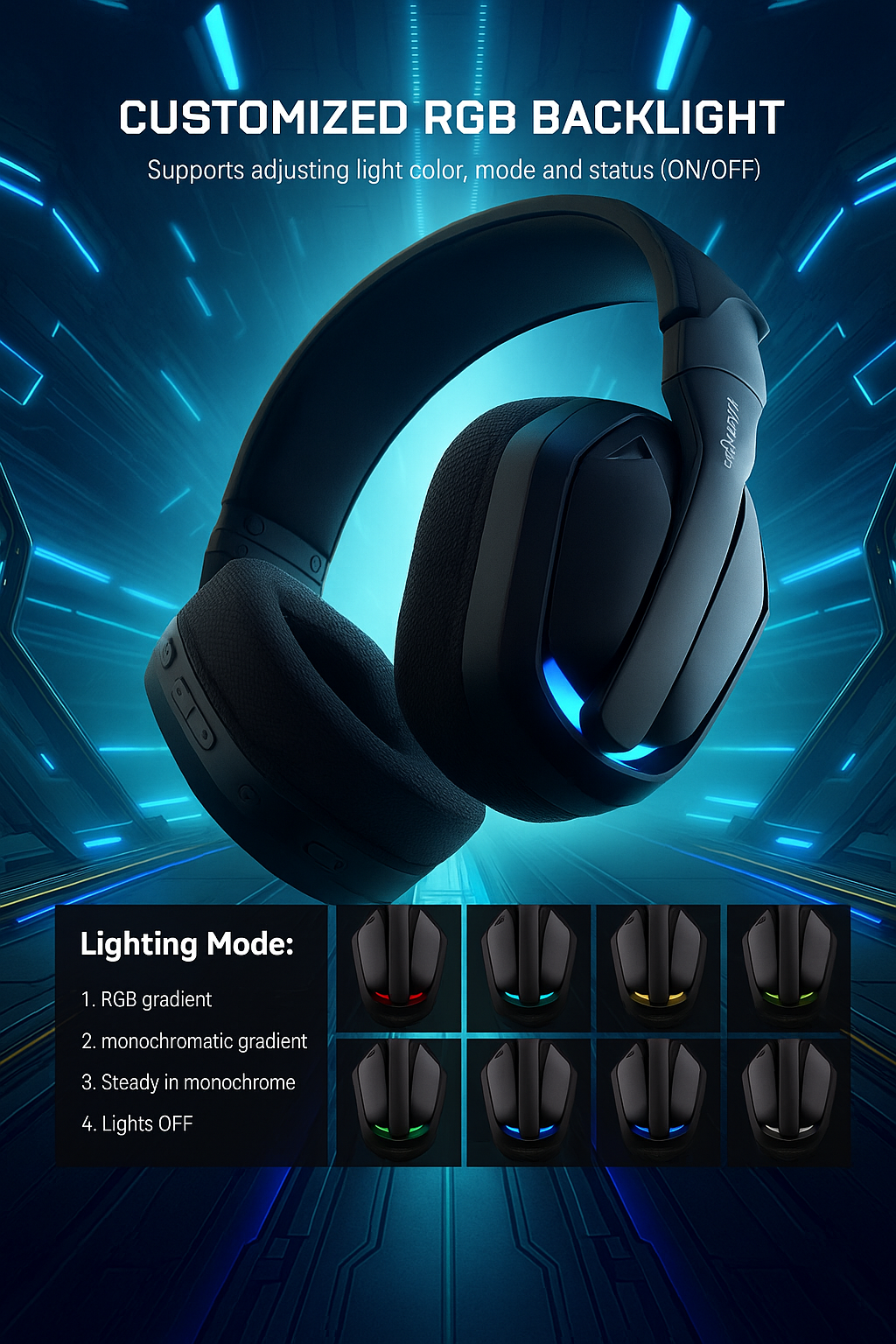 SuperEQ G19BT Wireless Gaming Headset – Ultra-Light, Dual Mode Bluetooth 5.4 + 2.4GHz for PC, PS5, Xbox