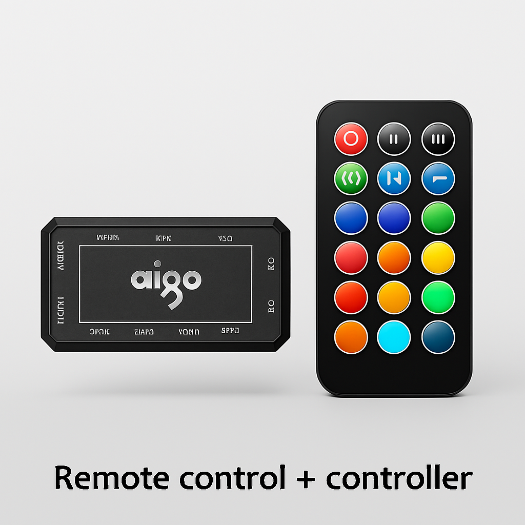 Aigo AM12 RGB Case Fan Kit – 120mm ARGB Cooling Fans with Remote & Controller (6-Pin)