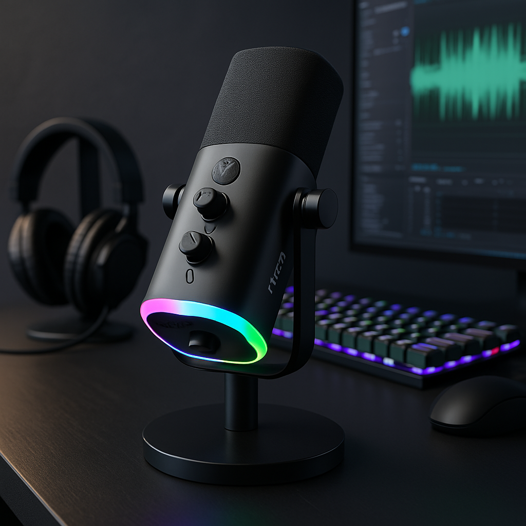 FIFINE AM8 USB/XLR Dynamic Microphone – Touch Mute, Headphone Jack & Gain Controls for PC, PS5, PS4, Mixer, Streaming & Gaming