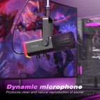 FIFINE AM8 USB/XLR Dynamic Microphone – Touch Mute, Headphone Jack & Gain Controls for PC, PS5, PS4, Mixer, Streaming & Gaming