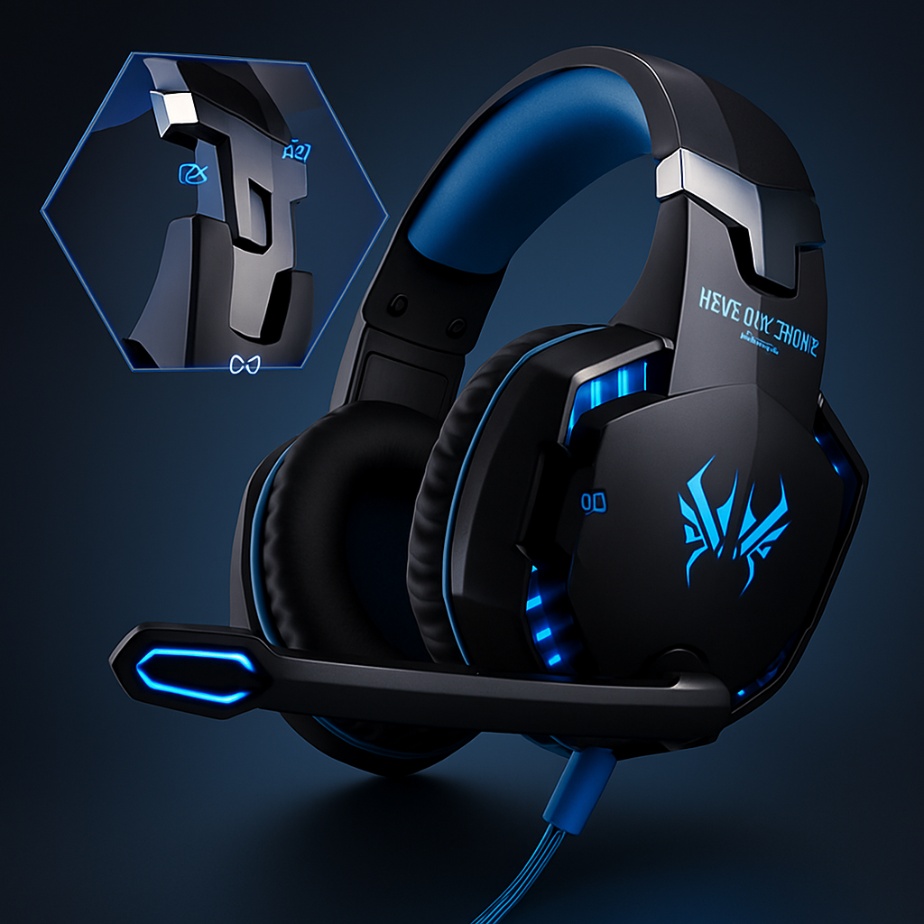 KOTION EACH Gaming Headset – Deep Bass Stereo with LED Light & Microphone for PS4, PC, and Laptop