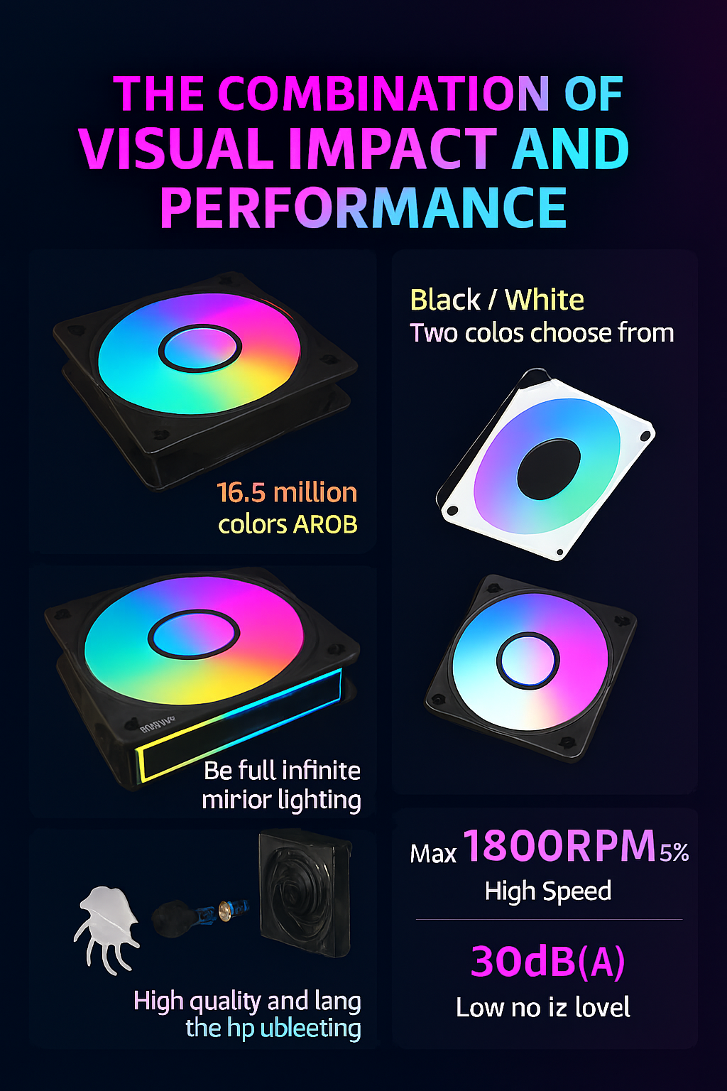 JUMPEAK MX120 360mm Modular Wireless PC Case Cooling Fan with ARGB Infinite Mirror Effect – 120mm Water Cooler Fan