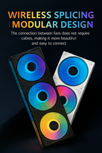 JUMPEAK MX120 360mm Modular Wireless PC Case Cooling Fan with ARGB Infinite Mirror Effect – 120mm Water Cooler Fan