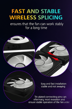 JUMPEAK MX120 360mm Modular Wireless PC Case Cooling Fan with ARGB Infinite Mirror Effect – 120mm Water Cooler Fan