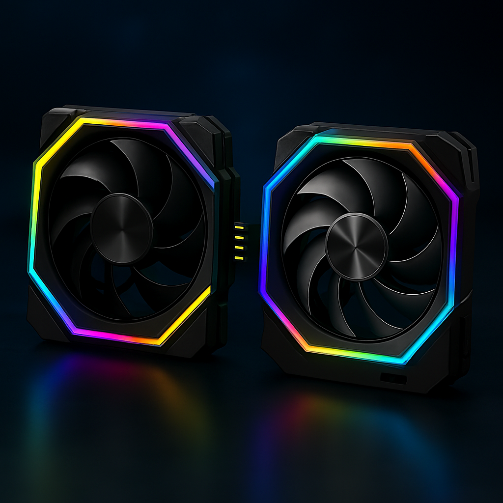 JUMPEAK CS120 120mm ARGB Modular Cooling Fans – Stackable Silent PWM Fans for 240mm/360mm Radiators & Gaming PC Cases