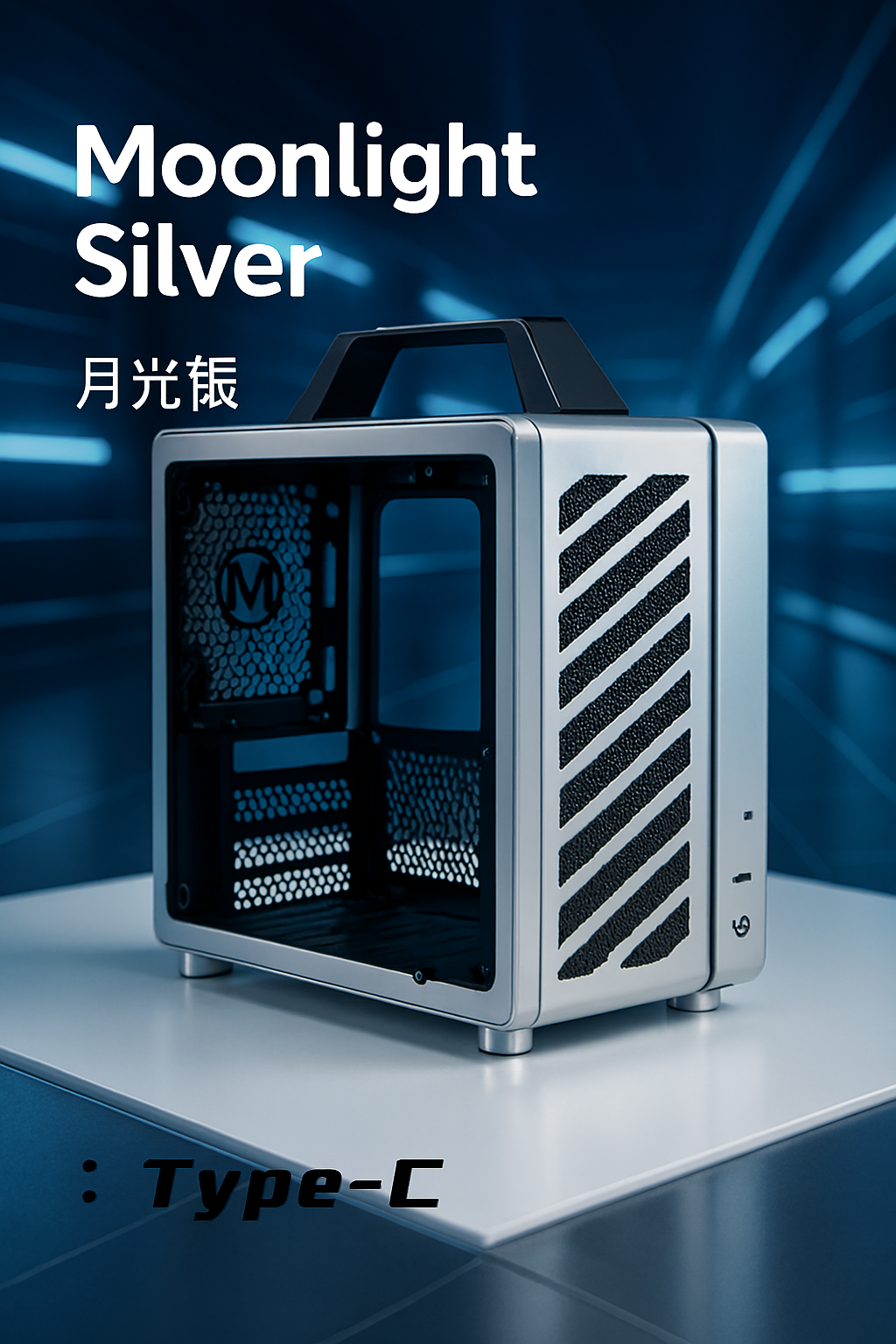 Mechanic Master C24 Sugar Cube ITX Mini Desktop PC Case – Portable Chassis with Tempered Glass, Air & Type-C Version