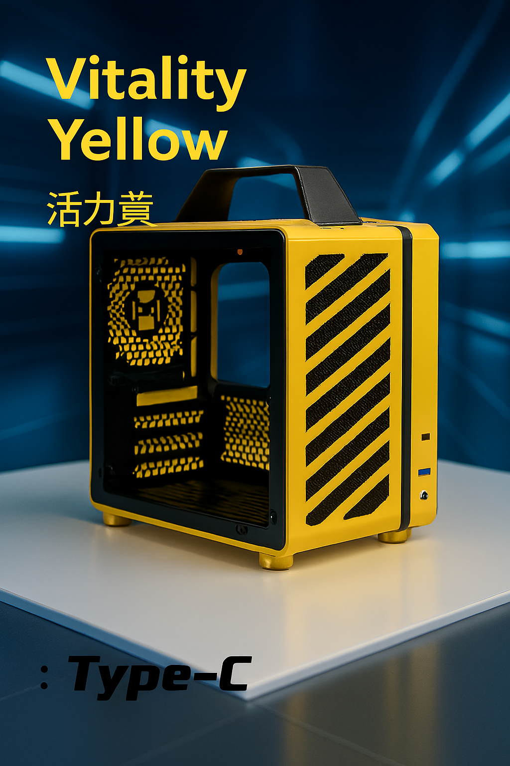 Mechanic Master C24 Sugar Cube ITX Mini Desktop PC Case – Portable Chassis with Tempered Glass, Air & Type-C Version