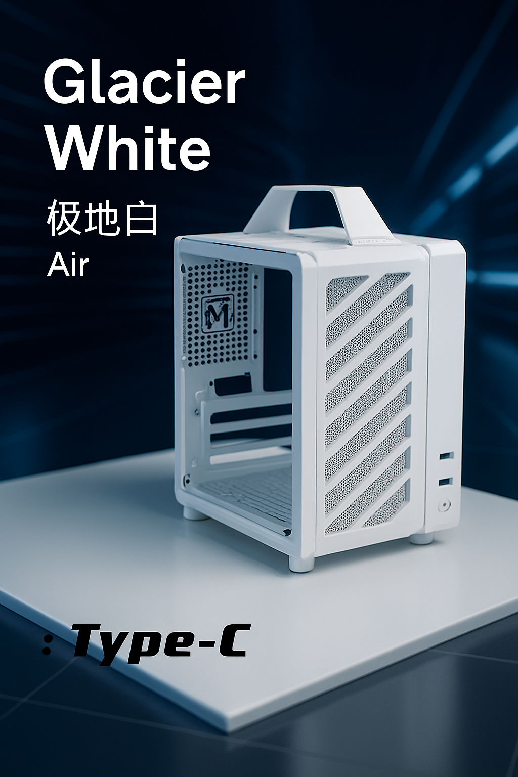 Mechanic Master C24 Sugar Cube ITX Mini Desktop PC Case – Portable Chassis with Tempered Glass, Air & Type-C Version