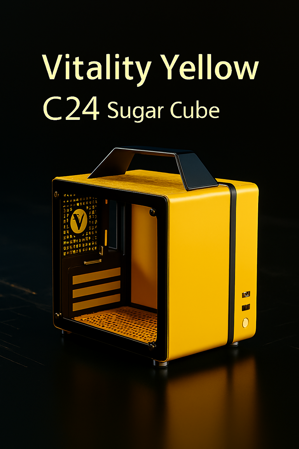 Mechanic Master C24 Sugar Cube ITX Mini Desktop PC Case – Portable Chassis with Tempered Glass, Air & Type-C Version