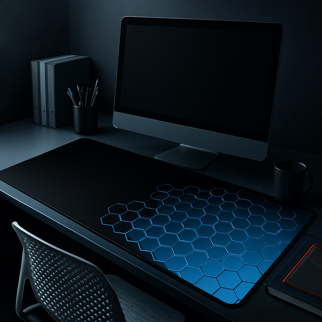 Large Geometric Gaming Mouse Pad – 90x40cm Extended Desk Mat for Keyboard & Mouse | Anti-Slip Surface for PC Setup