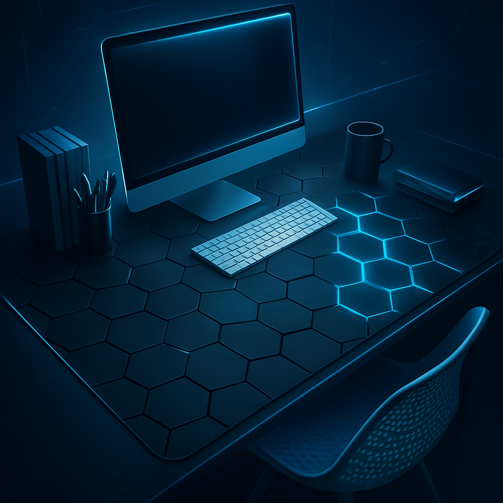 Large Geometric Gaming Mouse Pad – 90x40cm Extended Desk Mat for Keyboard & Mouse | Anti-Slip, Smooth Surface for PC & Office