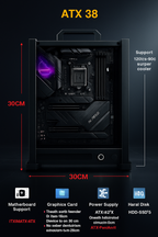 EATX Open Frame PC Case – Aluminum DIY Tower for ITX/MATX/ATX Builds | Modding-Friendly Gaming Case for Water Cooling