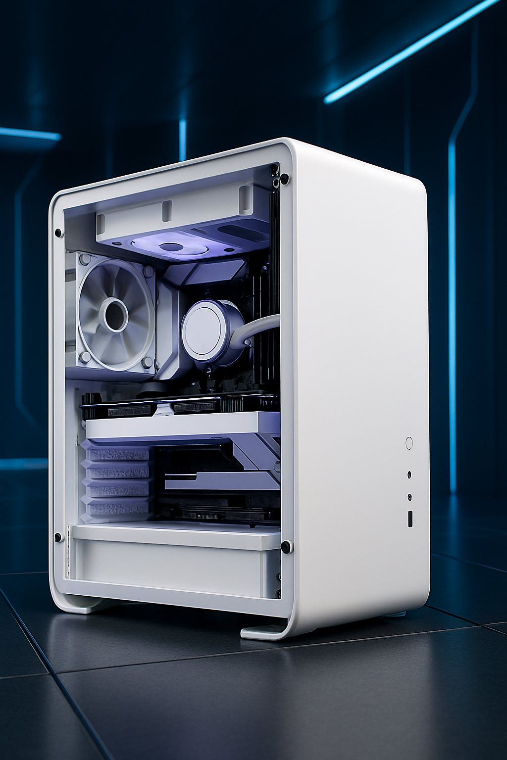 JONSBO U4 Pro MESq s H ATX Case – All-Aluminumx cc t Compact Desktop Chassis (Black/White) for 240mm Water Cooling & 330mm GPU Support