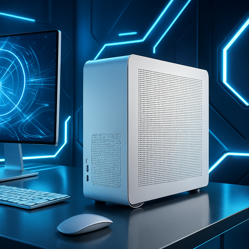 JONSBO U4 Pro MESq s H ATX Case – All-Aluminumx cc t Compact Desktop Chassis (Black/White) for 240mm Water Cooling & 330mm GPU Support