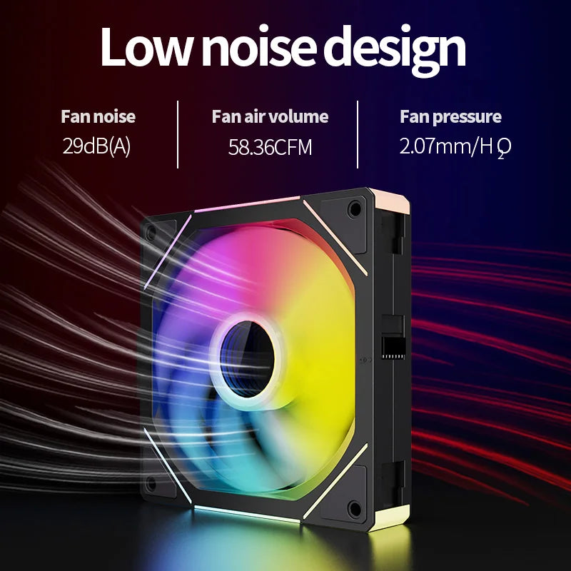 Teucer JM-1 120mm ARGB Mirror Cycle PC Case Fan – Low Noise 4-Pin PWM Cooling Fan for Chassis & Water Cooling (Single Pack)