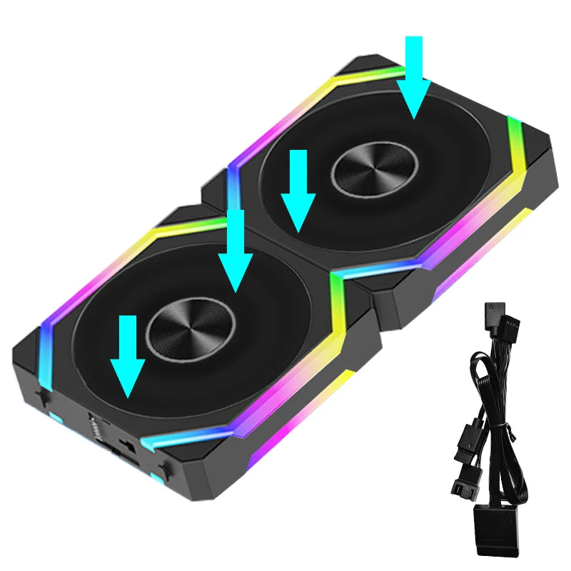 JUMPEAK CS120 120mm ARGB Modular Cooling Fans – Stackable Silent PWM Fans for 240mm/360mm Radiators & Gaming PC Cases