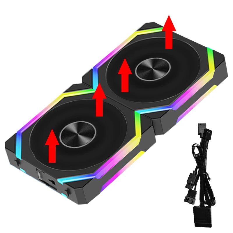 JUMPEAK CS120 120mm ARGB Modular Cooling Fans – Stackable Silent PWM Fans for 240mm/360mm Radiators & Gaming PC Cases