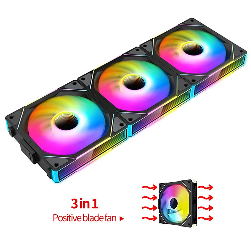 Teucer JM-1 120mm ARGB Mirror Cycle PC Case Fan – Low Noise 4-Pin PWM Cooling Fan for Chassis & Water Cooling (Single Pack)