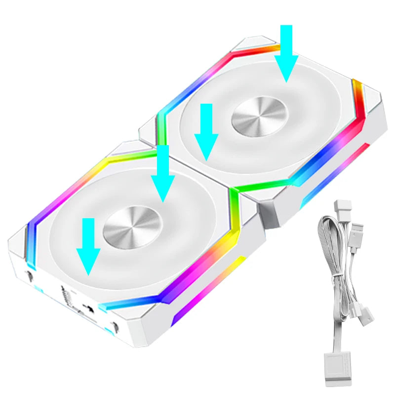 JUMPEAK CS120 120mm ARGB Modular Cooling Fans – Stackable Silent PWM Fans for 240mm/360mm Radiators & Gaming PC Cases