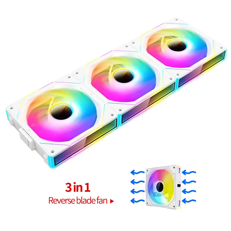 Teucer JM-1 120mm ARGB Mirror Cycle PC Case Fan – Low Noise 4-Pin PWM Cooling Fan for Chassis & Water Cooling (Single Pack)