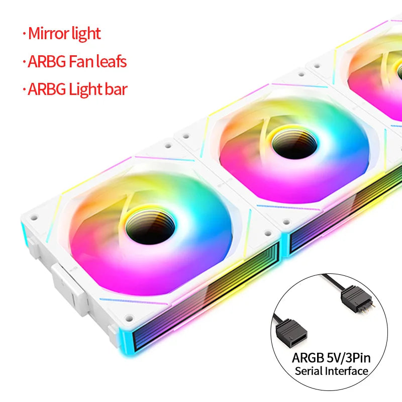 Teucer JM-1 120mm ARGB Mirror Cycle PC Case Fan – Low Noise 4-Pin PWM Cooling Fan for Chassis & Water Cooling (Single Pack)