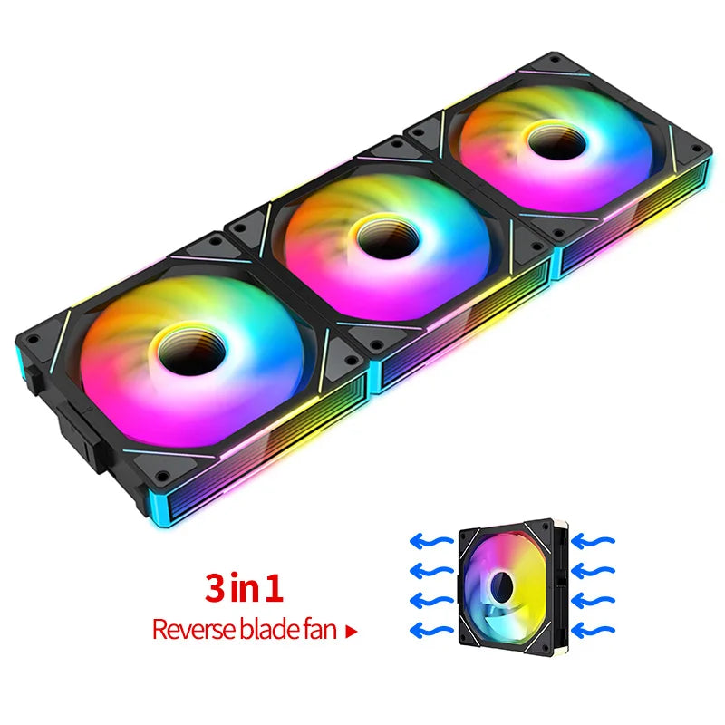 Teucer JM-1 120mm ARGB Mirror Cycle PC Case Fan – Low Noise 4-Pin PWM Cooling Fan for Chassis & Water Cooling (Single Pack)