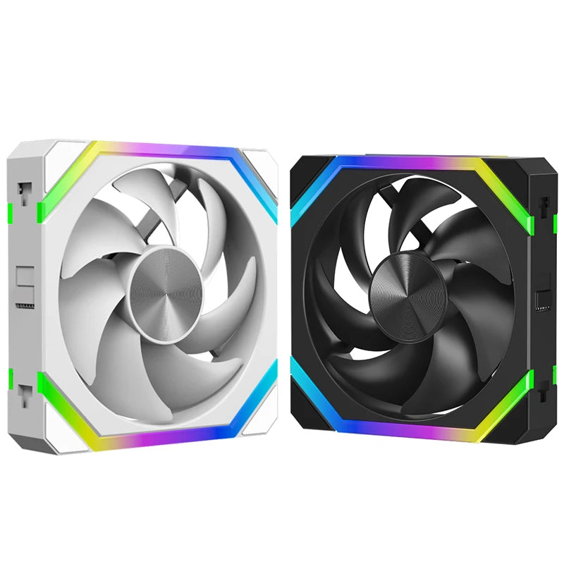 JUMPEAK CS120 120mm ARGB Modular Cooling Fans – Stackable Silent PWM Fans for 240mm/360mm Radiators & Gaming PC Cases