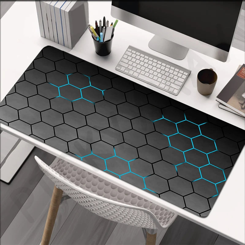 Large Geometric Gaming Mouse Pad – 90x40cm Extended Desk Mat for Keyboard & Mouse | Anti-Slip, Smooth Surface for PC & Office