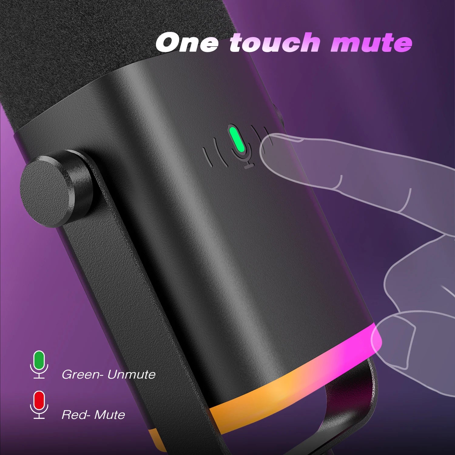 FIFINE AM8 USB/XLR Dynamic Microphone – Touch Mute, Headphone Jack & Gain Controls for PC, PS5, PS4, Mixer, Streaming & Gaming