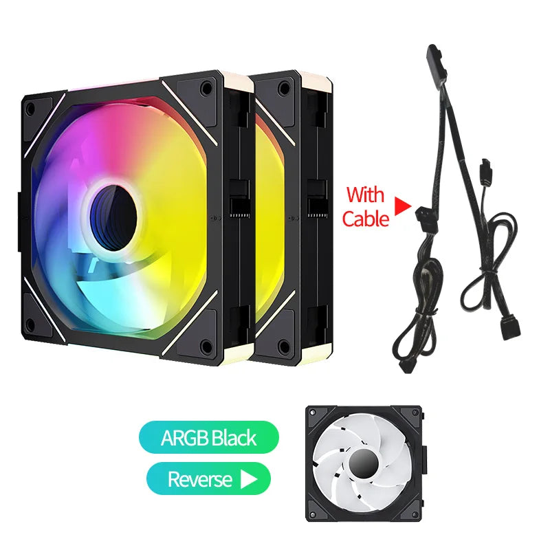 Teucer JM-1 120mm ARGB Mirror Cycle PC Case Fan – Low Noise 4-Pin PWM Cooling Fan for Chassis & Water Cooling (Single Pack)