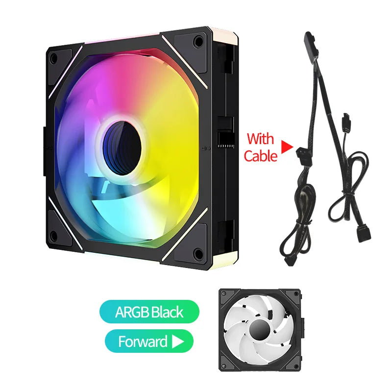 Teucer JM-1 120mm ARGB Mirror Cycle PC Case Fan – Low Noise 4-Pin PWM Cooling Fan for Chassis & Water Cooling (Single Pack)