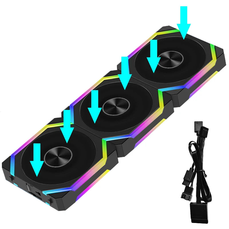 JUMPEAK CS120 120mm ARGB Modular Cooling Fans – Stackable Silent PWM Fans for 240mm/360mm Radiators & Gaming PC Cases