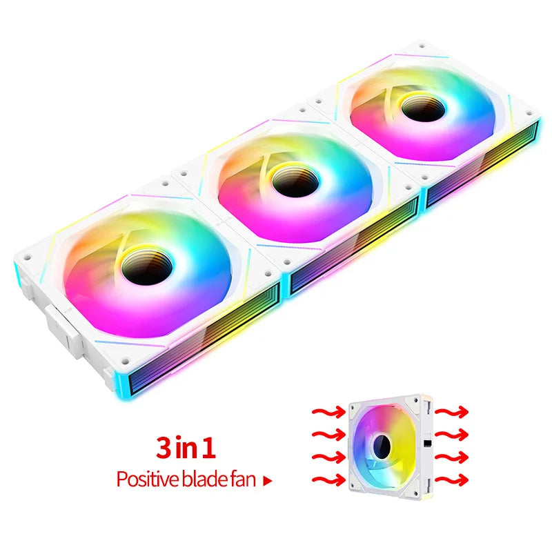 Teucer JM-1 120mm ARGB Mirror Cycle PC Case Fan – Low Noise 4-Pin PWM Cooling Fan for Chassis & Water Cooling (Single Pack)