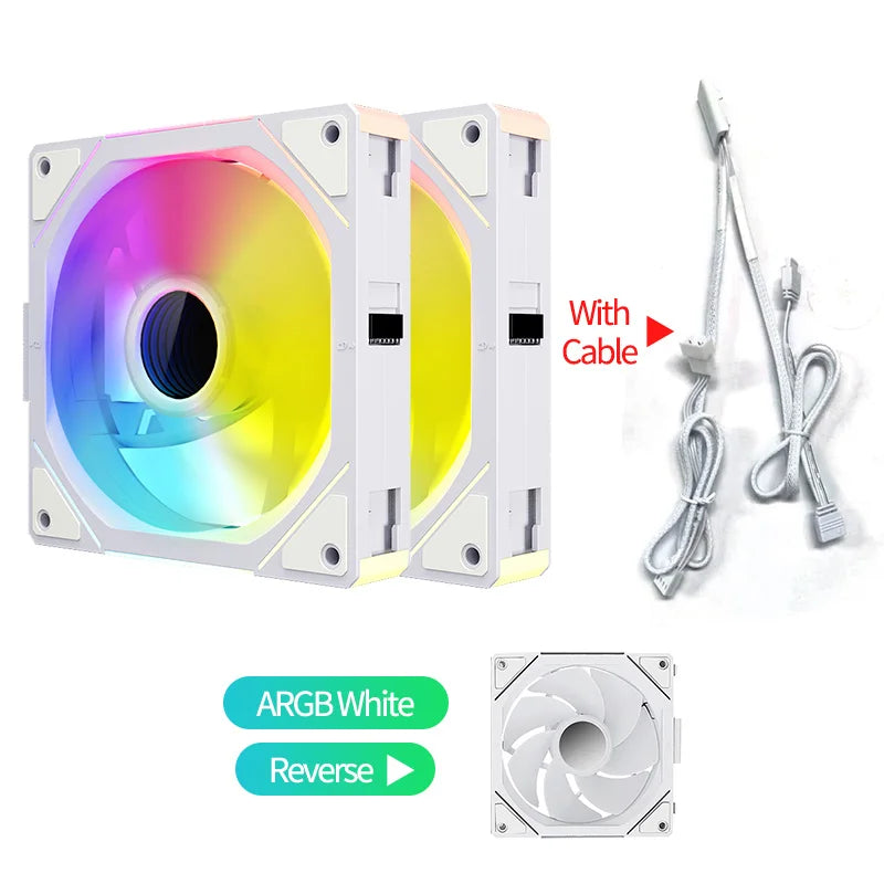 Teucer JM-1 120mm ARGB Mirror Cycle PC Case Fan – Low Noise 4-Pin PWM Cooling Fan for Chassis & Water Cooling (Single Pack)