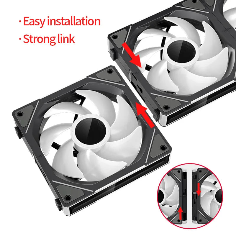 Teucer JM-1 120mm ARGB Mirror Cycle PC Case Fan – Low Noise 4-Pin PWM Cooling Fan for Chassis & Water Cooling (Single Pack)